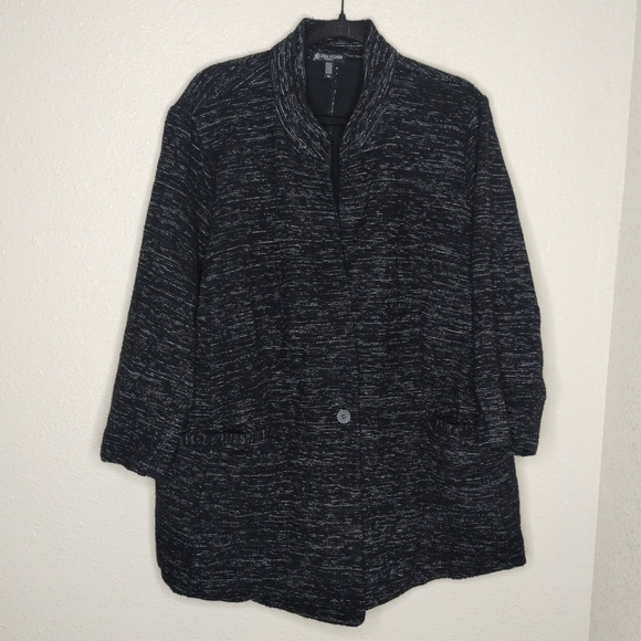 Eileen Fisher Cotton Nylon Speckle Doubleknit Jacket Women's Size 3X - Picture 1 of 7